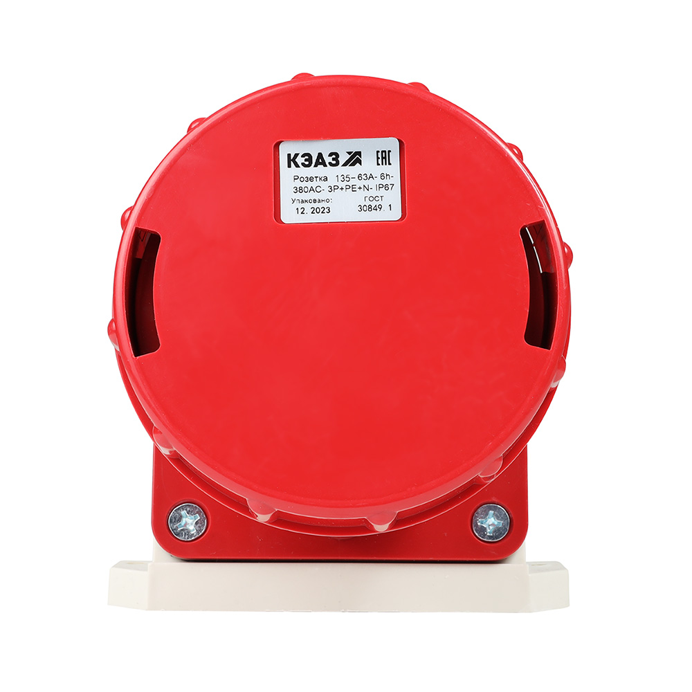 Картинка Розетка для монтажа на поверхность 135-63А-6h-380AC-3P+PE+N-IP67 КЭАЗ от сайта Keaz-ural