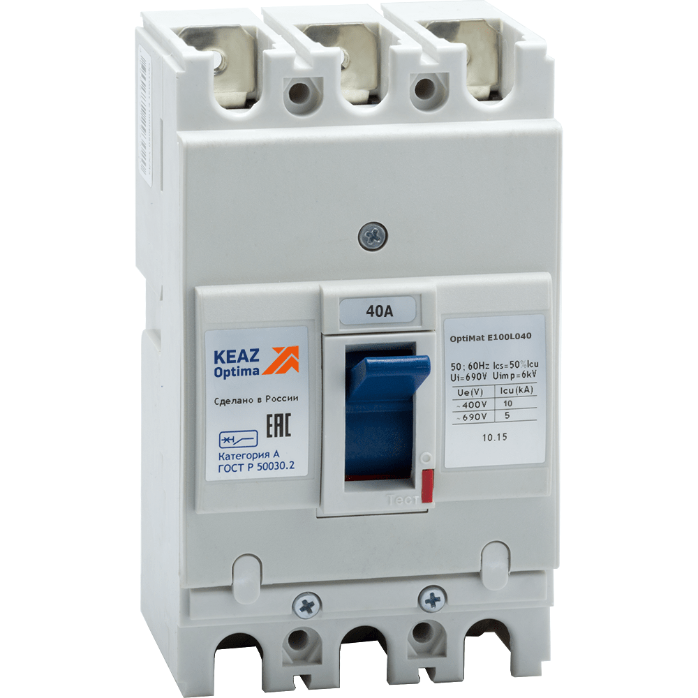 Картинка Выключатель автоматический OptiMat E100L040-ОМ4-РЕГ КЭАЗ от сайта Keaz-ural