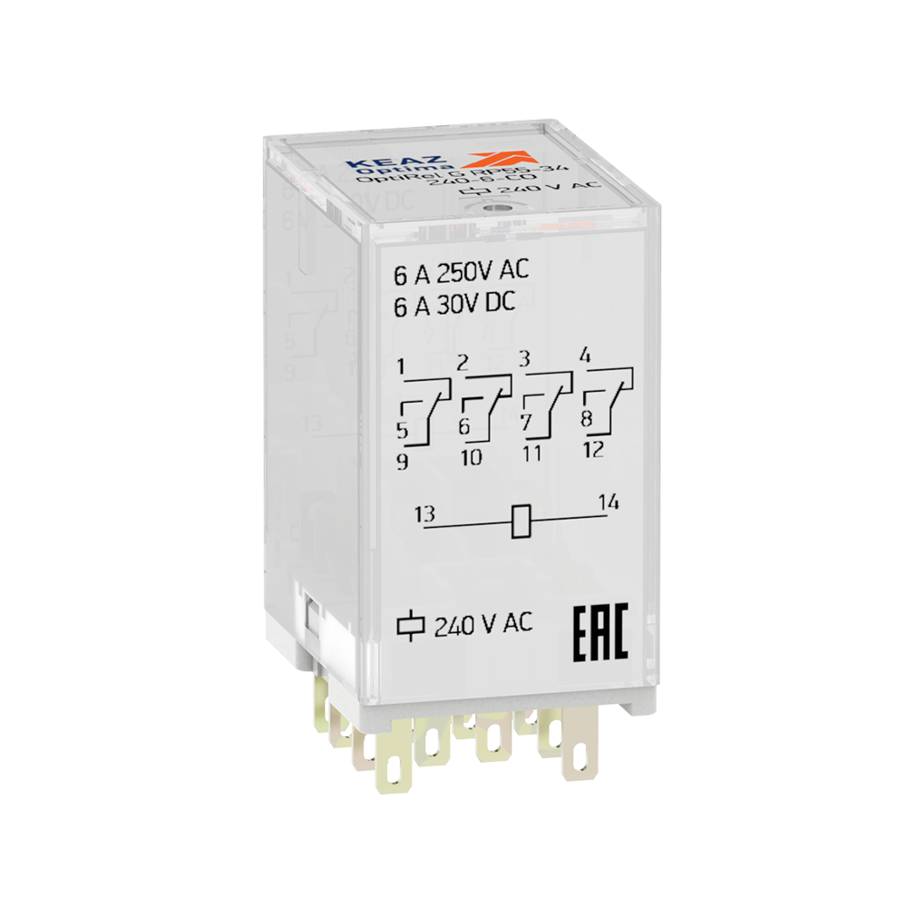 Картинка Реле промежуточное OptiRel G RP55-34-24D-6-CO-S/TI КЭАЗ от сайта Keaz-ural