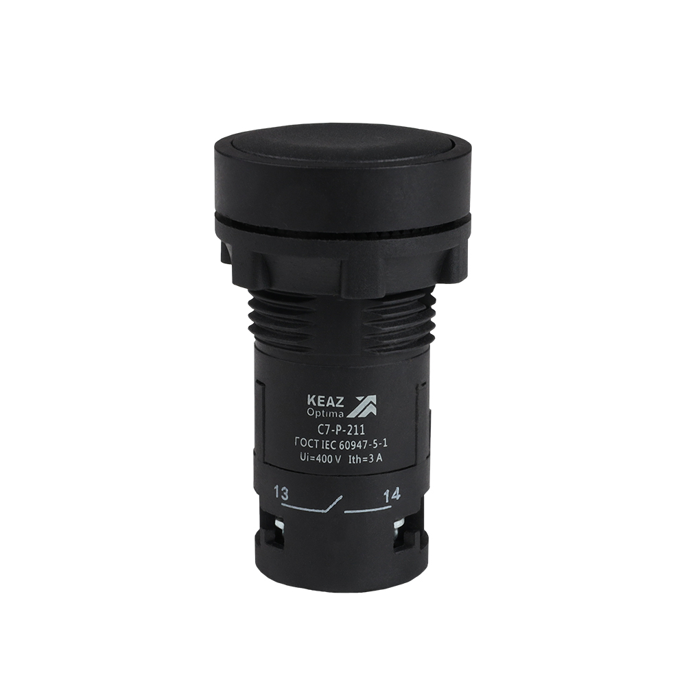 Картинка Кнопка OptiSignal Compact D22 C7-P-211 черная 1НО+1НЗ XB7NA25 КЭАЗ от сайта Keaz-ural