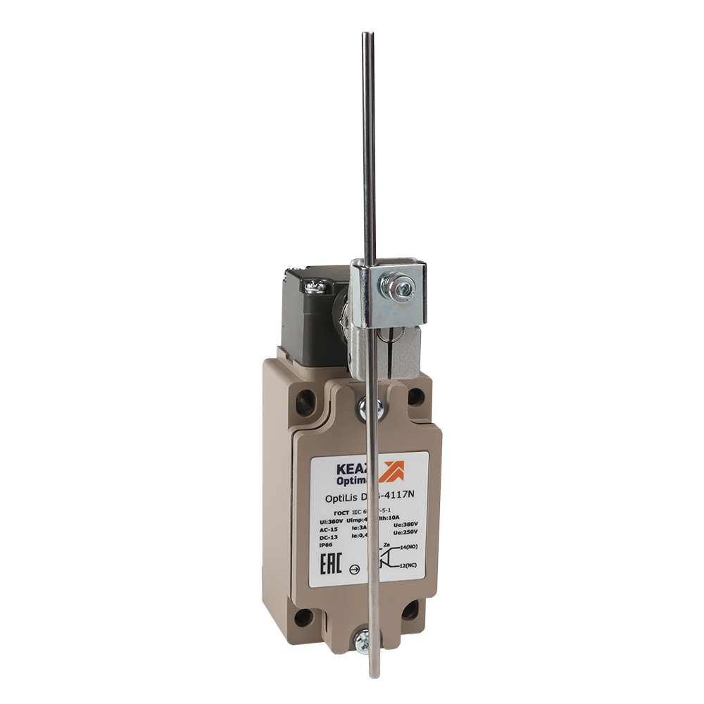 Картинка Выключатель концевой OptiLiS D4B-4117N шток регулируемый металлический EN 50041 XCKJ10559H29 КЭАЗ от сайта Keaz-ural