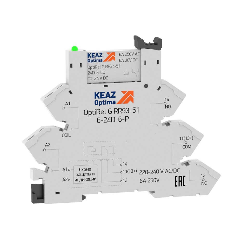 Картинка Релейный модуль OptiRel G RM38-61-24D-6-P-CO-S КЭАЗ от сайта Keaz-ural