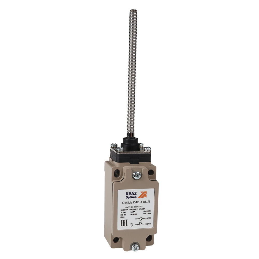 Картинка Выключатель концевой OptiLiS D4B-4181N пружина спиральная EN 50041 XCKJ108H29 КЭАЗ от сайта Keaz-ural