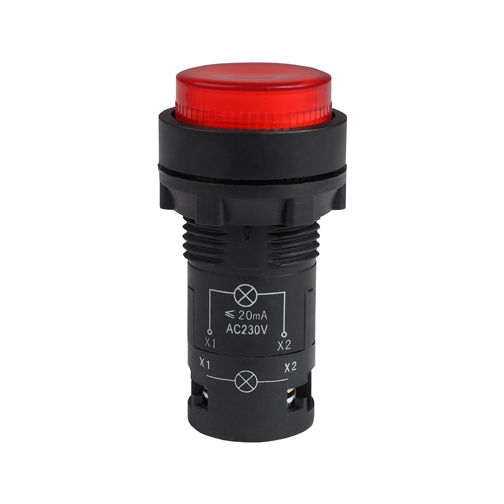 Картинка Кнопка с подсветкой OptiSignal Compact D22 C7-PL-M401 красная 1НЗ 230 В AC XB7NW34M2 КЭАЗ от сайта Keaz-ural
