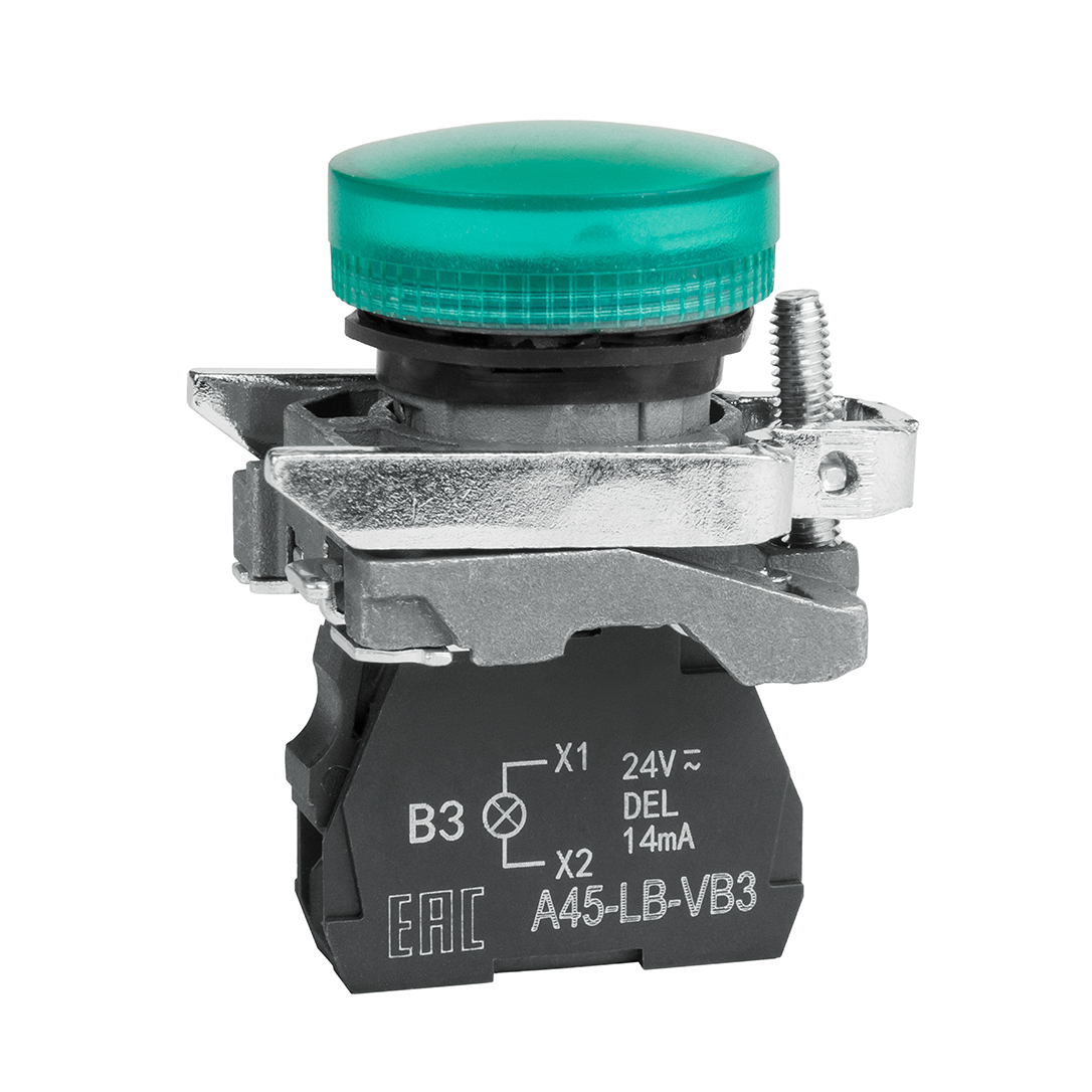 Картинка Сигнальная лампа OptiSignal D22 C4-L-B3 зеленая металл 24VAC/DC XB4BVB3 КЭАЗ от сайта Keaz-ural