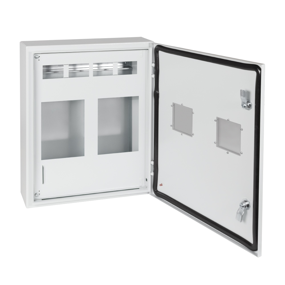 Картинка Корпус металлический ЩУРн-ПРО-3х2-МП/18-550х470х147-IP66-УХЛ1 (3фх2 счетчика на МП с окном учета, 18 модулей, ПРО)-КЭАЗ КЭАЗ от сайта Keaz-ural