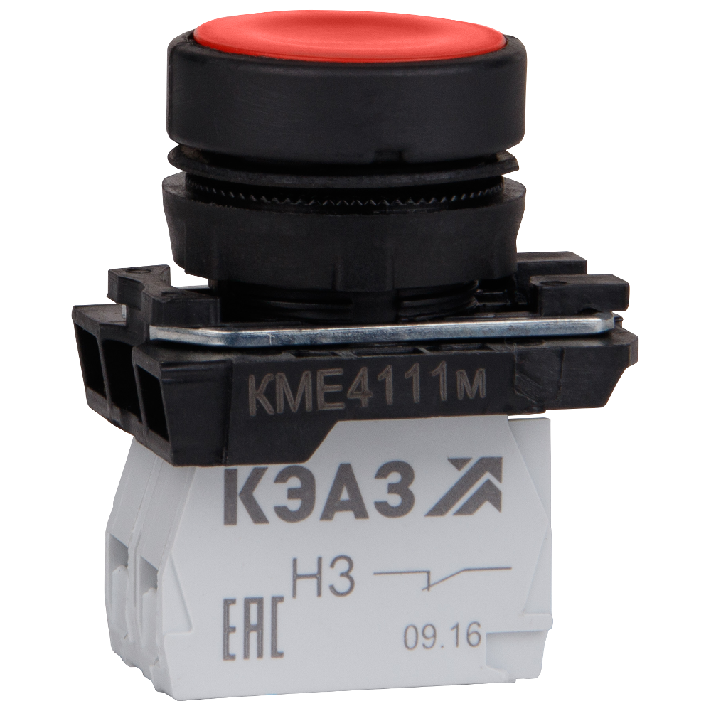 Картинка Кнопка КМЕ4120м-красный-2но+0нз-цилиндр-IP40-КЭАЗ КЭАЗ от сайта Keaz-ural