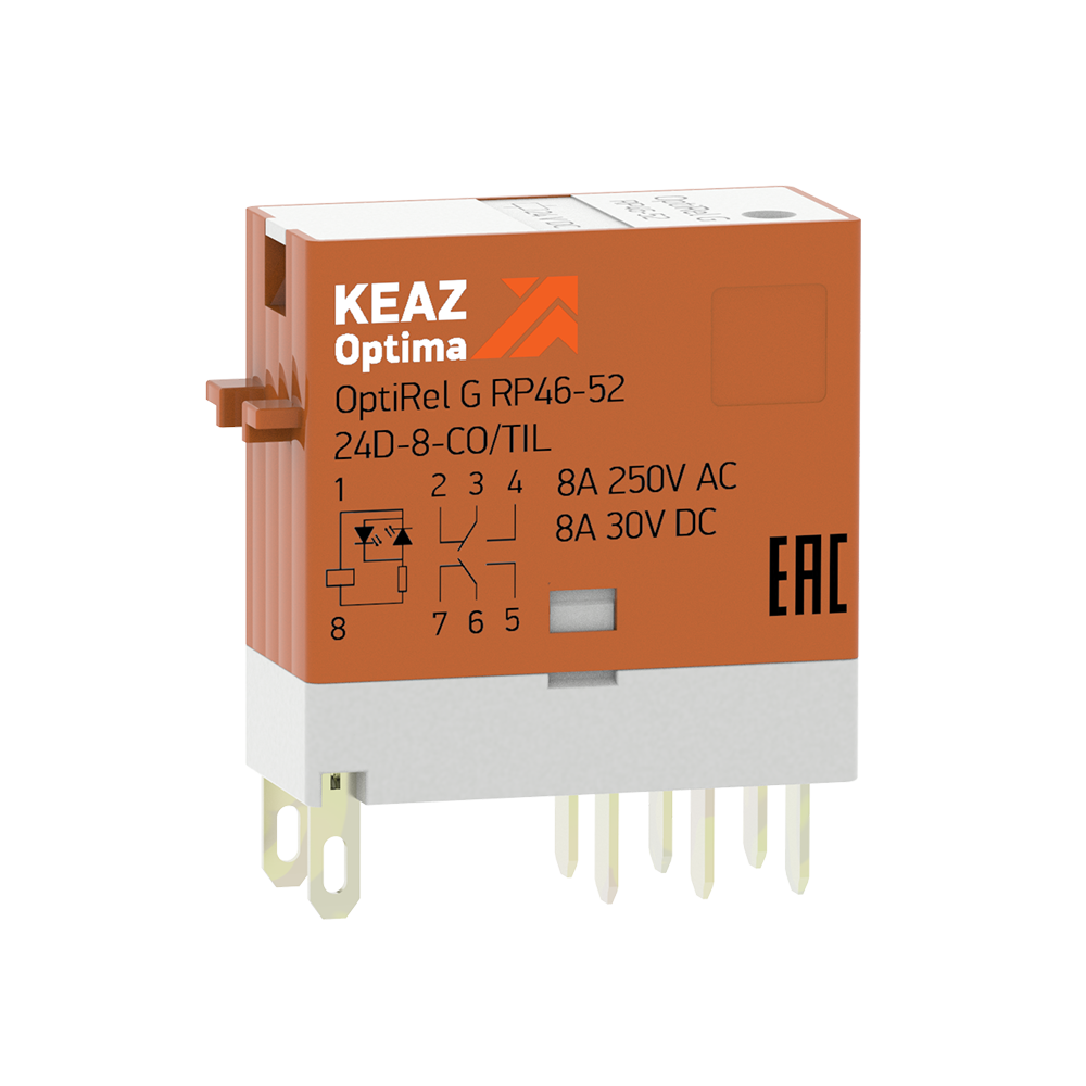 Картинка Реле промежуточное OptiRel G RP46-52-24-8-CO-S/TIL КЭАЗ от сайта Keaz-ural
