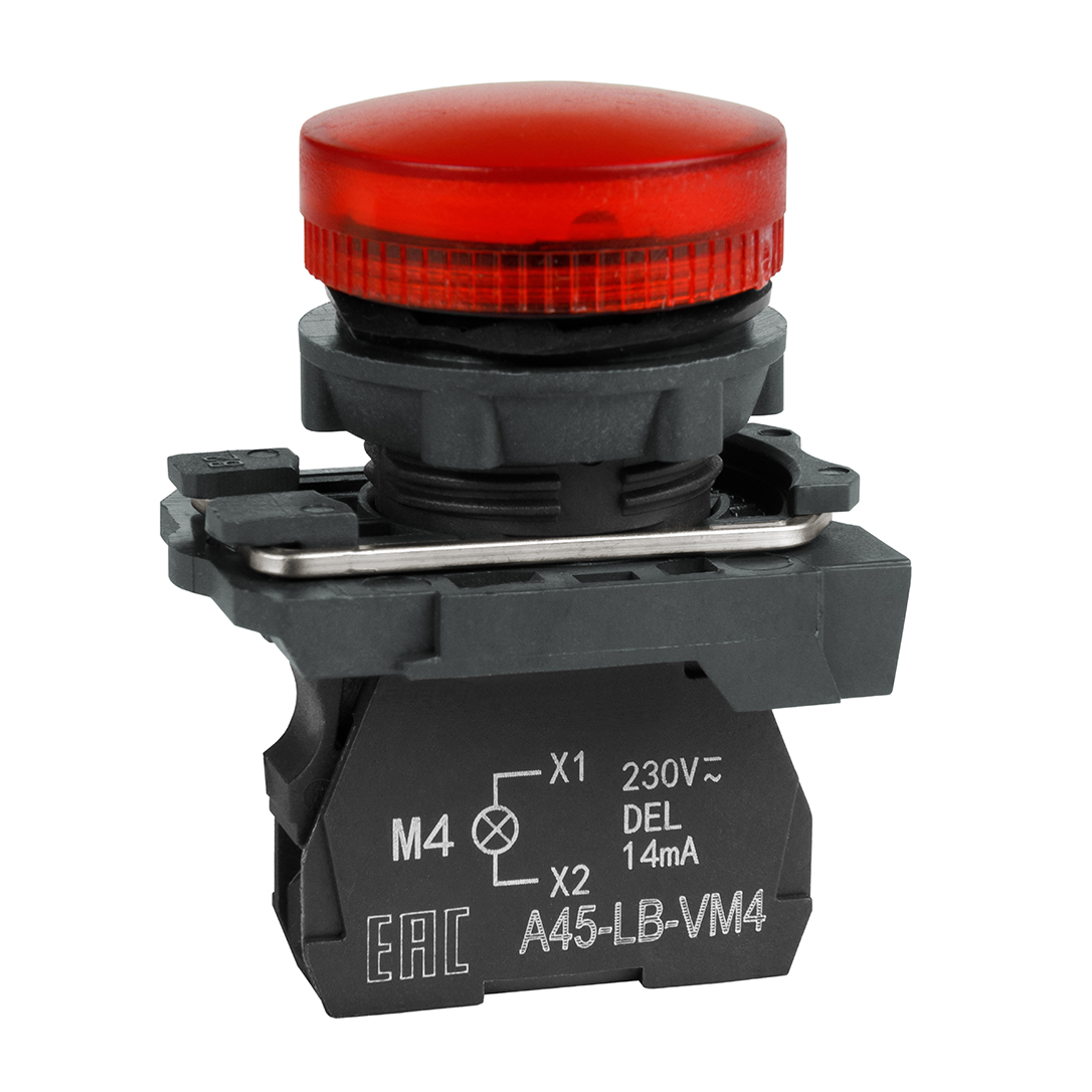 Картинка Сигнальная лампа OptiSignal D22 C5-L-B4 красная пластик 24VAC/DC XB5AVB4 КЭАЗ от сайта Keaz-ural