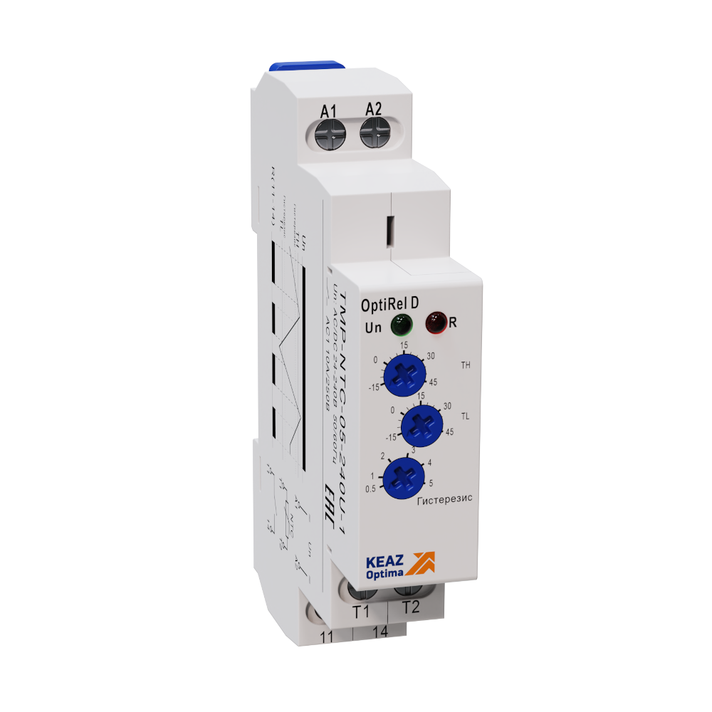 Картинка Реле температурное OptiRel D TMP-NTC-1-240U-1 с датчиком NTC 1м 10А 1СО 24-240АС/DC КЭАЗ от сайта Keaz-ural