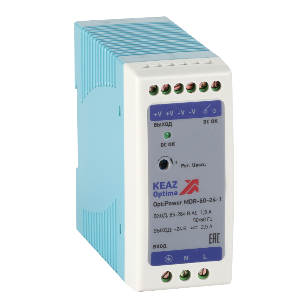 Картинка Блок питания OptiPower MDR-60-24-1 КЭАЗ от сайта Keaz-ural