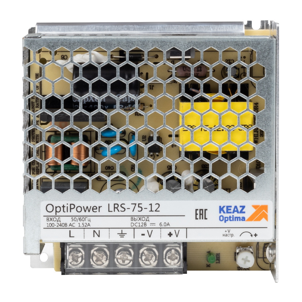 Картинка Блок питания панельный OptiPower LRS 75-12 6A КЭАЗ от сайта Keaz-ural