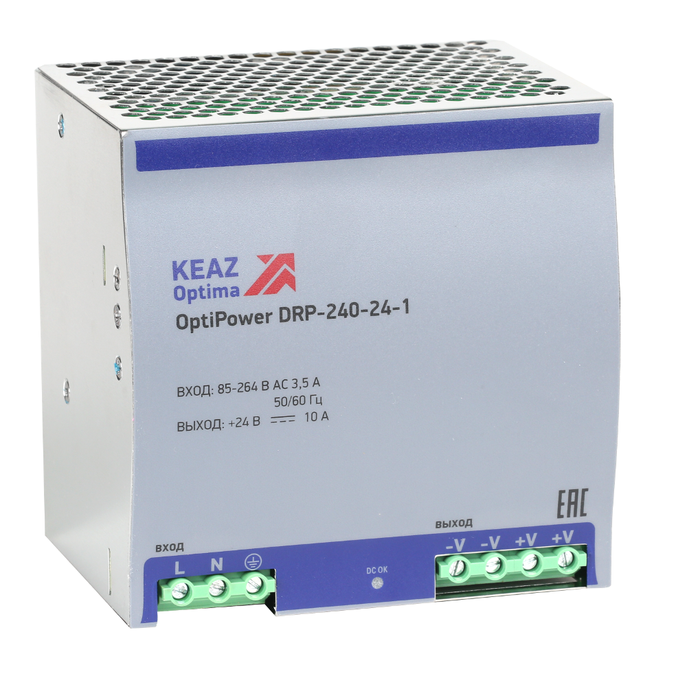 Картинка Блок питания OptiPower DRP-240-24-1 КЭАЗ от сайта Keaz-ural