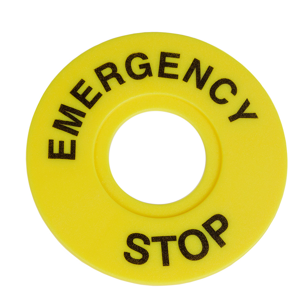Картинка Бирка «Стоп» OptiSignal D22 A45-MH2260 круглая 60мм (EMERGENCY STOP) ZBY9320 КЭАЗ от сайта Keaz-ural