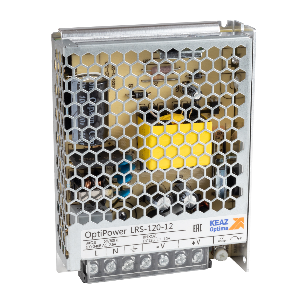Картинка Блок питания панельный OptiPower LRS 120-12 10A КЭАЗ от сайта Keaz-ural
