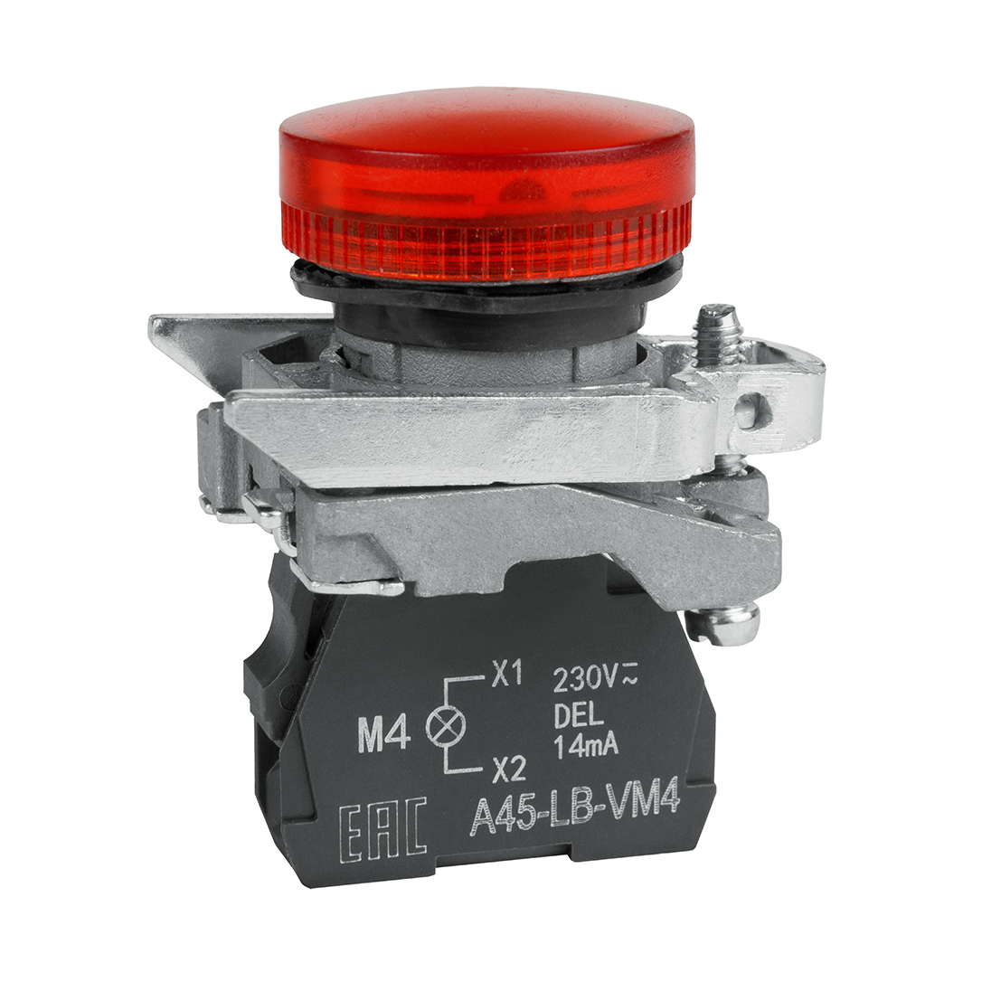 Картинка Сигнальная лампа OptiSignal D22 C4-L-M4 красная металл 230-240VAC XB4BVM4 КЭАЗ от сайта Keaz-ural