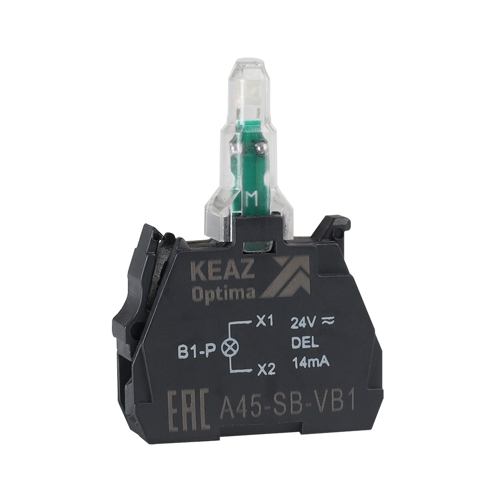 Картинка Световой блок OptiSignal D22 A45-SB-VB4 красный 24 В AC/DC с защитой от наводок ZBVB4 КЭАЗ от сайта Keaz-ural